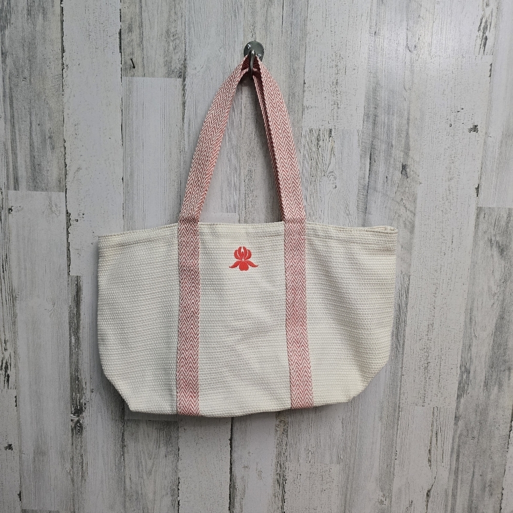 New Without Tags Sisley Paris canvas tote bag Cream and Pink